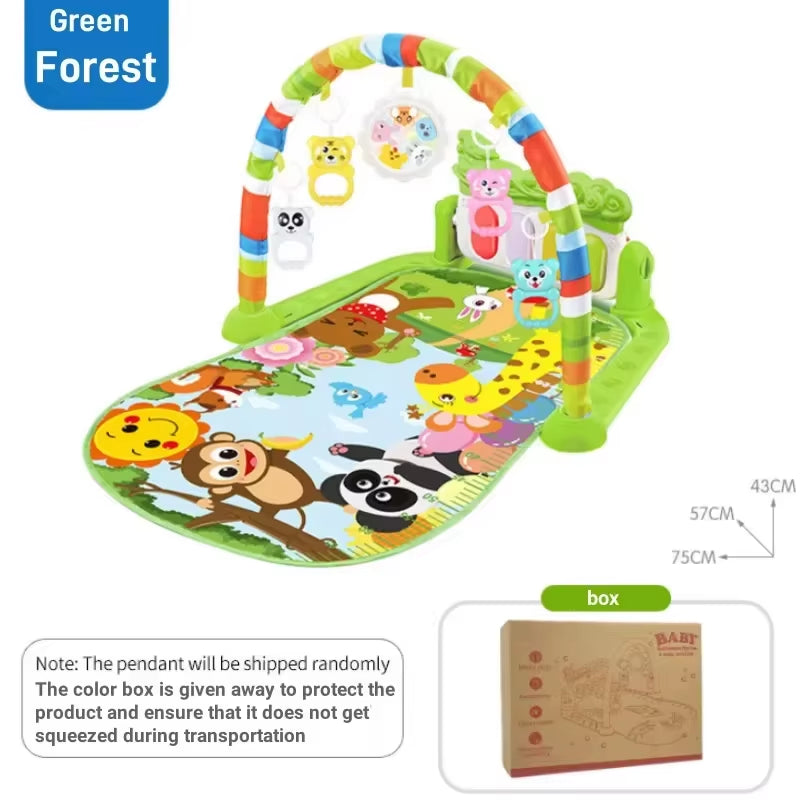 New Baby Activity Gym Play Mat with Music Rack Infant Crawl Puzzle Carpet Kid Toy Gifts for Baby Development and Entertainment