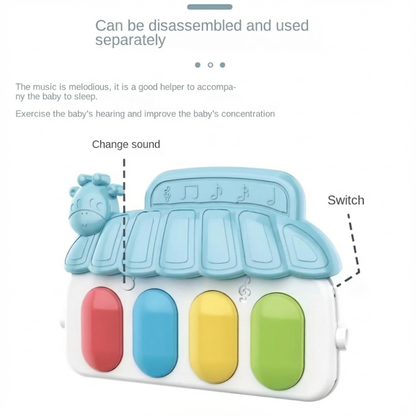 Baby Play Gym Mat with Music, Activity Arch & Sensory Hanging Toys, Tummy Time & Floor Play for Newborns 0–12 Months